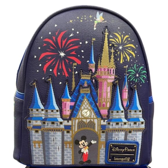 Disney Parks by Loungefly Women's Mini Backpack Cinderella Castle Fireworks NWT​ - Picture 1 of 2